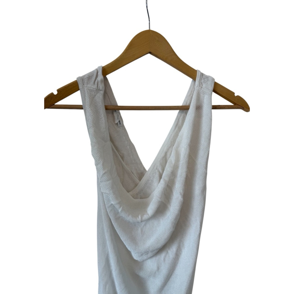 Club Monaco White Knit Tank Top Cowl Neck Sleeveless Lightweight Womens - Picture 3 of 10